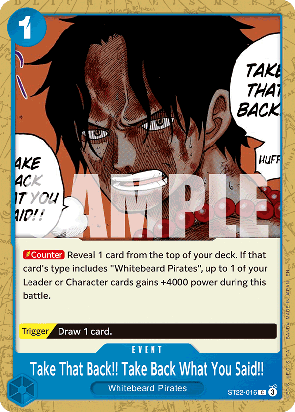 Take That Back!! Take Back What You Said!! One Piece card