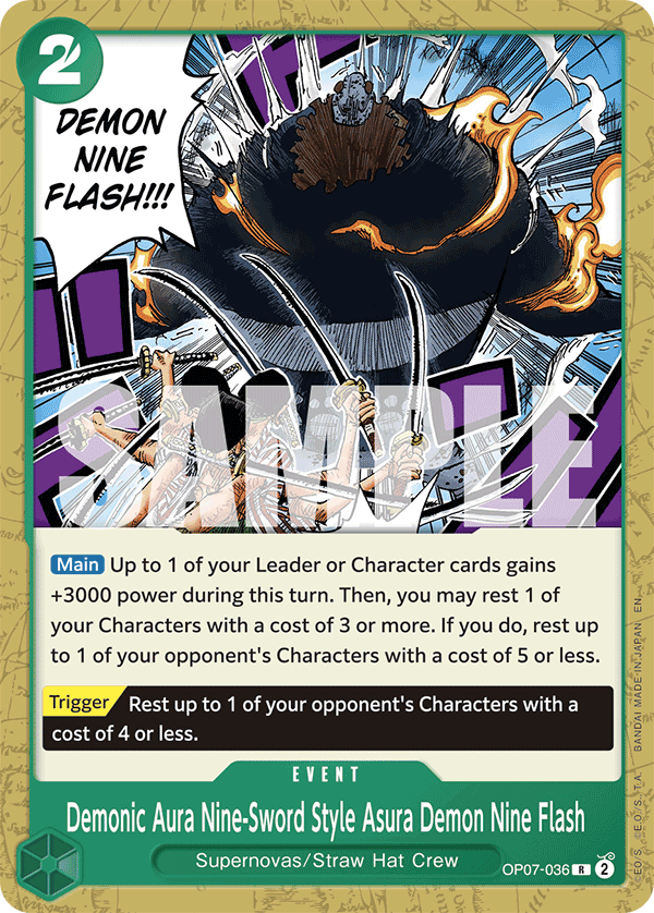 Demonic Aura Nine-Sword Style Asura Demon Nine Flash One Piece card