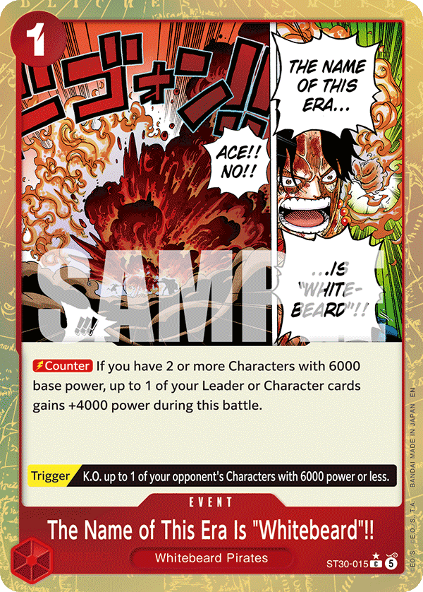 The Name of This Era Is "Whitebeard"!! One Piece card