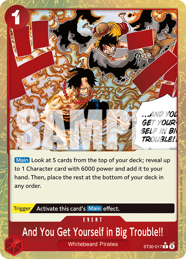 And You Get Yourself in Big Trouble!! One Piece card