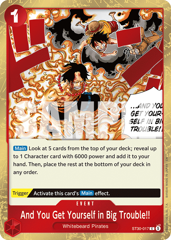 And You Get Yourself in Big Trouble!! One Piece card