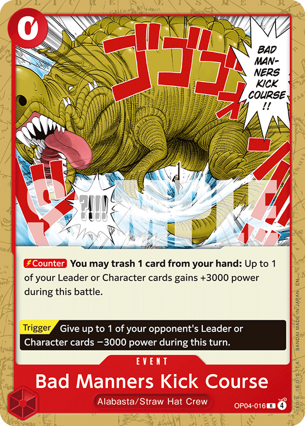 Bad Manners Kick Course One Piece card