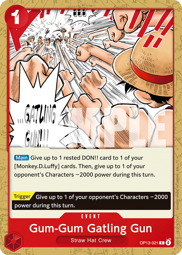 Gum-Gum Gatling Gun One Piece card