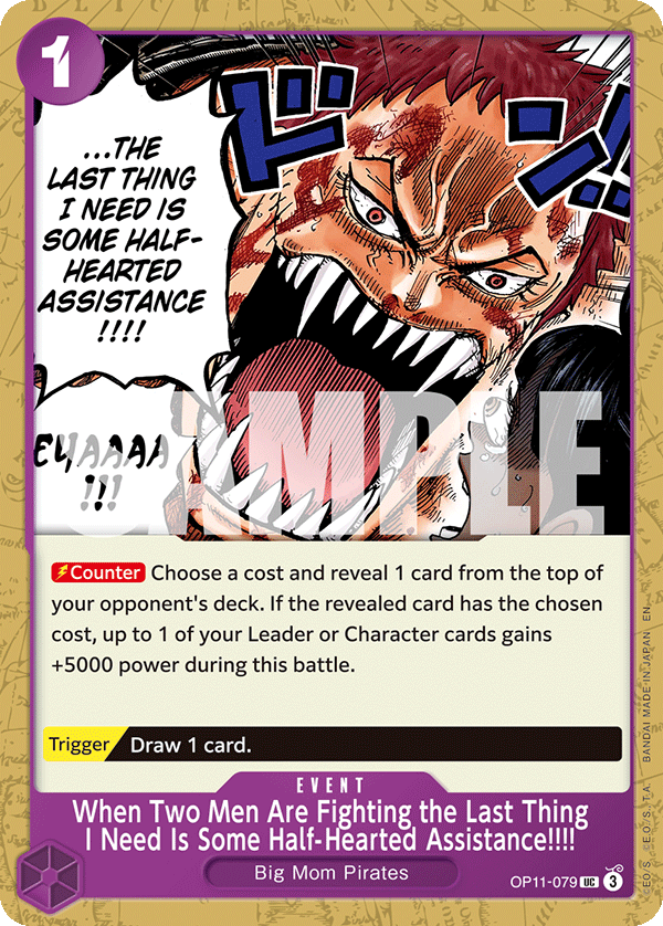 When Two Men Are Fighting the Last Thing I Need Is Some Half-Hearted Assistance!!!! One Piece card