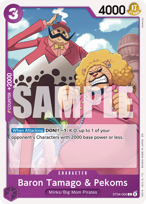 Baron Tamago & Pekoms One Piece card