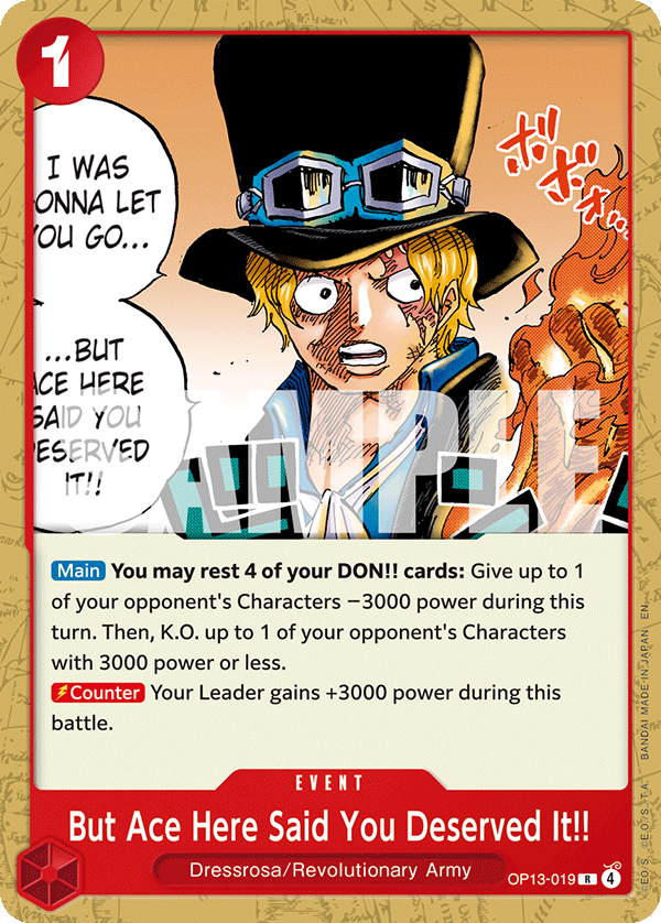 But Ace Here Said You Deserved It!! One Piece card