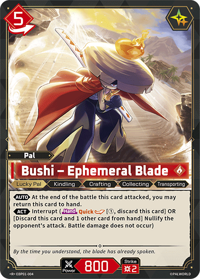 Bushi – Ephemeral Blade Palworld card