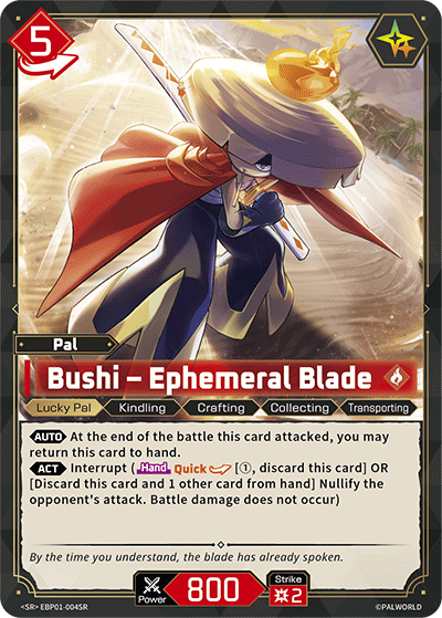 Bushi – Ephemeral Blade Palworld card