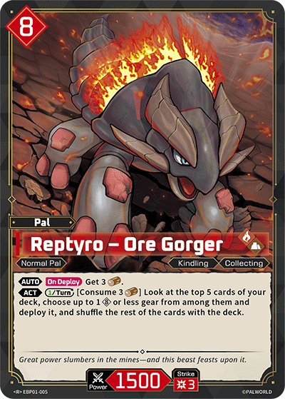 Reptyro – Ore Gorger Palworld card