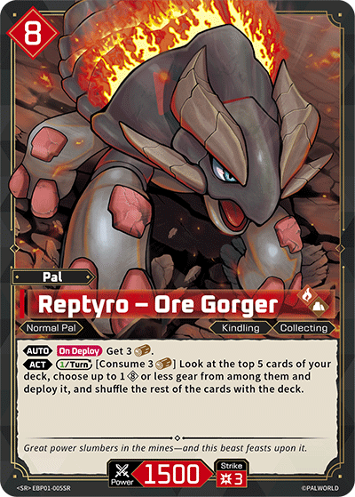 Reptyro – Ore Gorger Palworld card