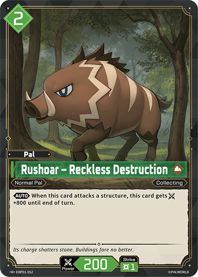 Rushoar – Reckless Destruction Palworld card