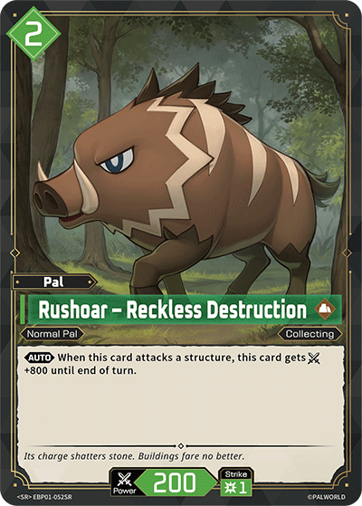 Rushoar – Reckless Destruction Palworld card