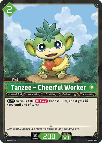 Tanzee – Cheerful Worker Palworld card