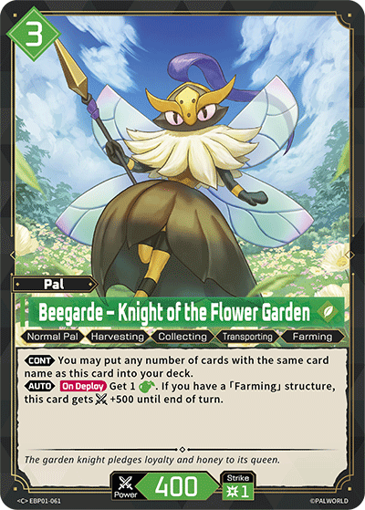 Beegarde – Knight of the Flower Garden Palworld card