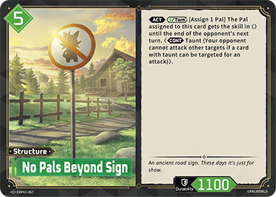No Pals Beyond Sign Palworld card
