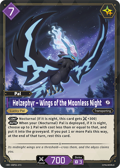 Helzephyr – Wings of the Moonless Night Palworld card