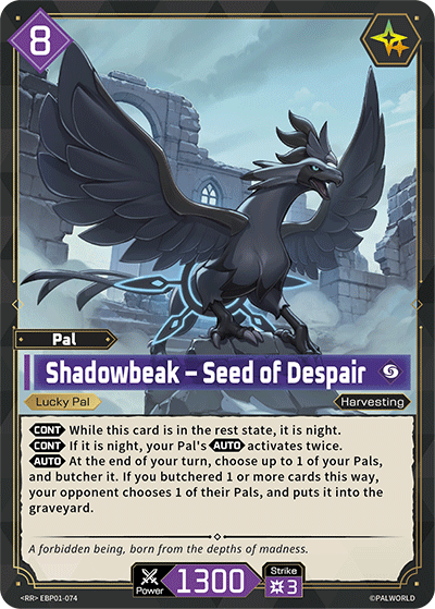 Shadowbeak – Seed of Despair Palworld card