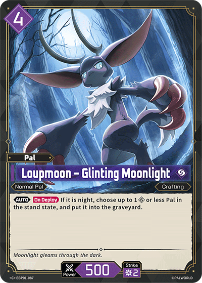 Loupmoon – Glinting Moonlight Palworld card