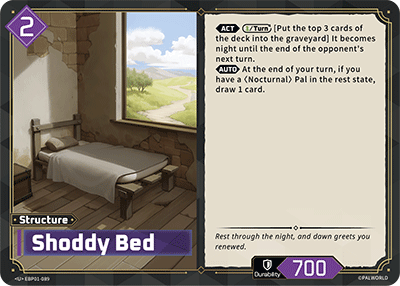 Shoddy Bed Palworld card