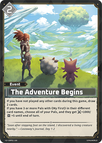 The Adventure Begins Palworld card