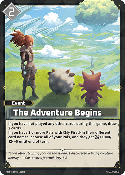 The Adventure Begins Palworld card