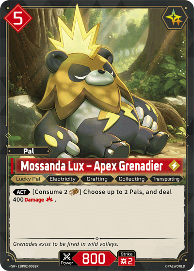 Mossanda Lux – Apex Grenadier Palworld card