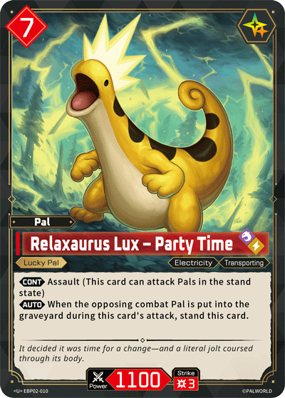 Relaxaurus Lux – Party Time Palworld card