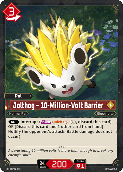 Jolthog – 10-Million-Volt Barrier Palworld card