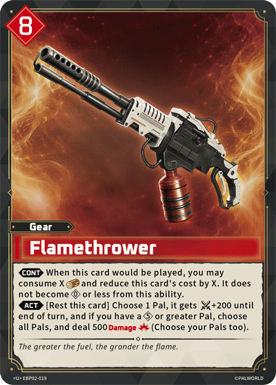 Flamethrower Palworld card