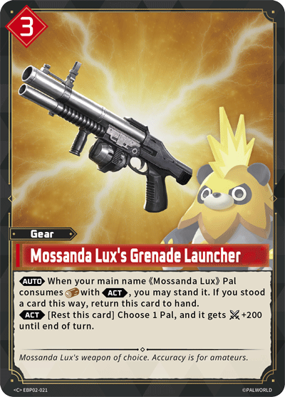 Mossanda Lux's Grenade Launcher Palworld card