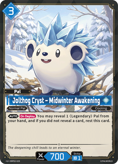 Jolthog Cryst – Midwinter Awakening Palworld card