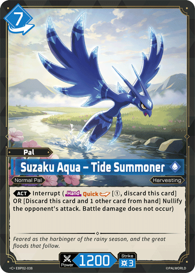 Suzaku Aqua – Tide Summoner Palworld card