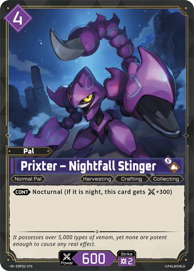 Prixter – Nightfall Stinger Palworld card