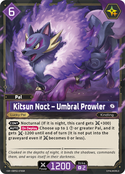 Kitsun Noct – Umbral Prowler Palworld card