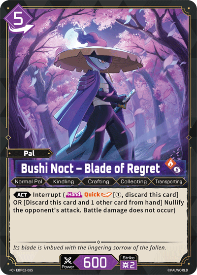 Bushi Noct – Blade of Regret Palworld card