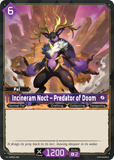 Incineram Noct – Predator of Doom Palworld card