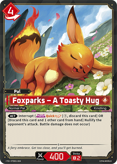 Foxparks – A Toasty Hug Palworld card