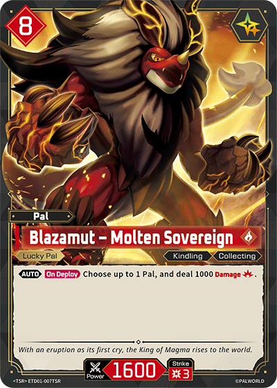 Blazamut – Molten Sovereign Palworld card