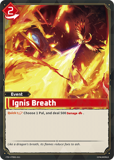 Ignis Breath Palworld card