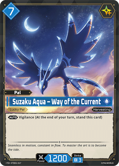 Suzaku Aqua – Way of the Current Palworld card