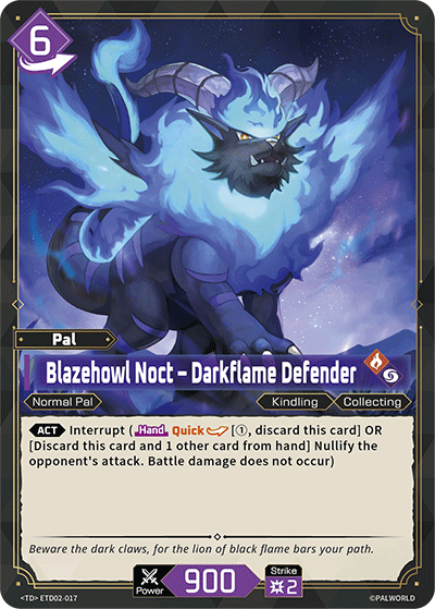 Blazehowl Noct – Darkflame Defender Palworld card