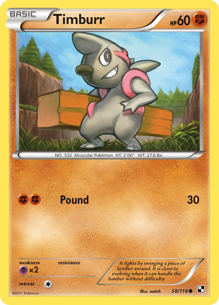 Timburr Pokémon card