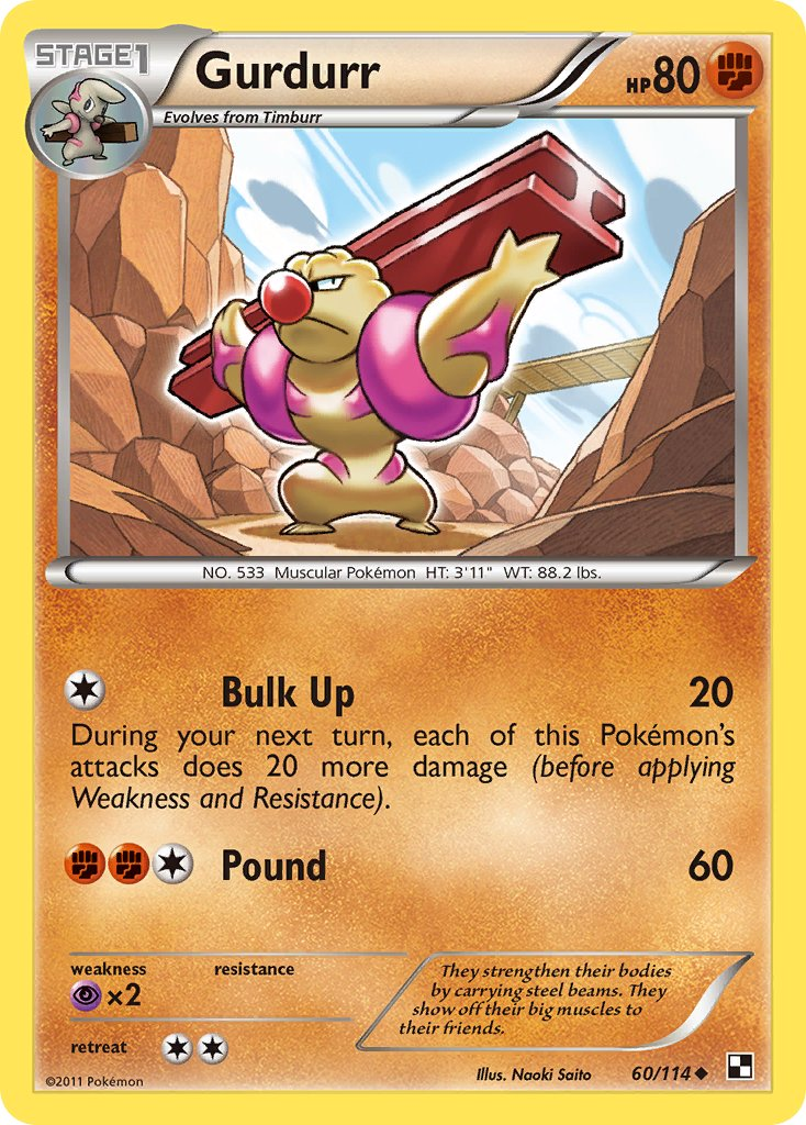 Gurdurr Pokémon card
