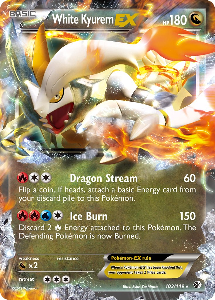 White Kyurem EX Pokémon card
