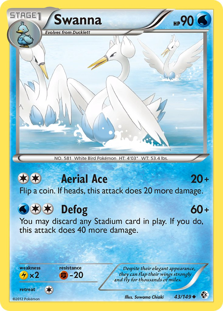 Swanna Pokémon card