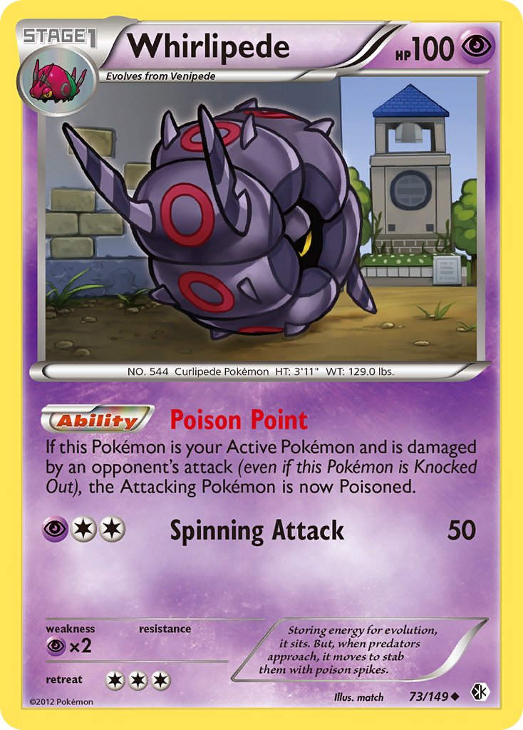 Whirlipede Pokémon card