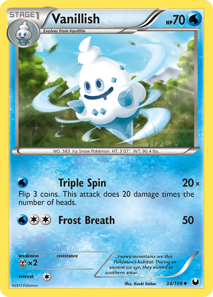 Vanillish Pokémon card