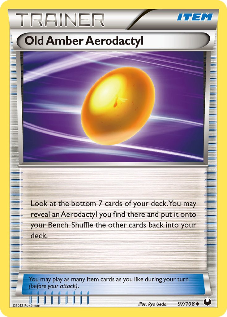 Old Amber Aerodactyl Pokémon card