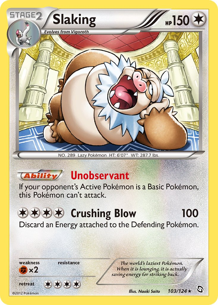 Slaking Pokémon card