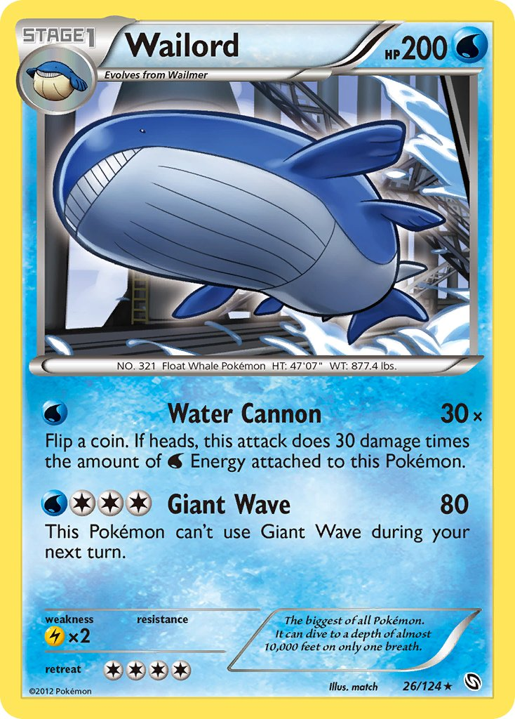 Wailord Pokémon card